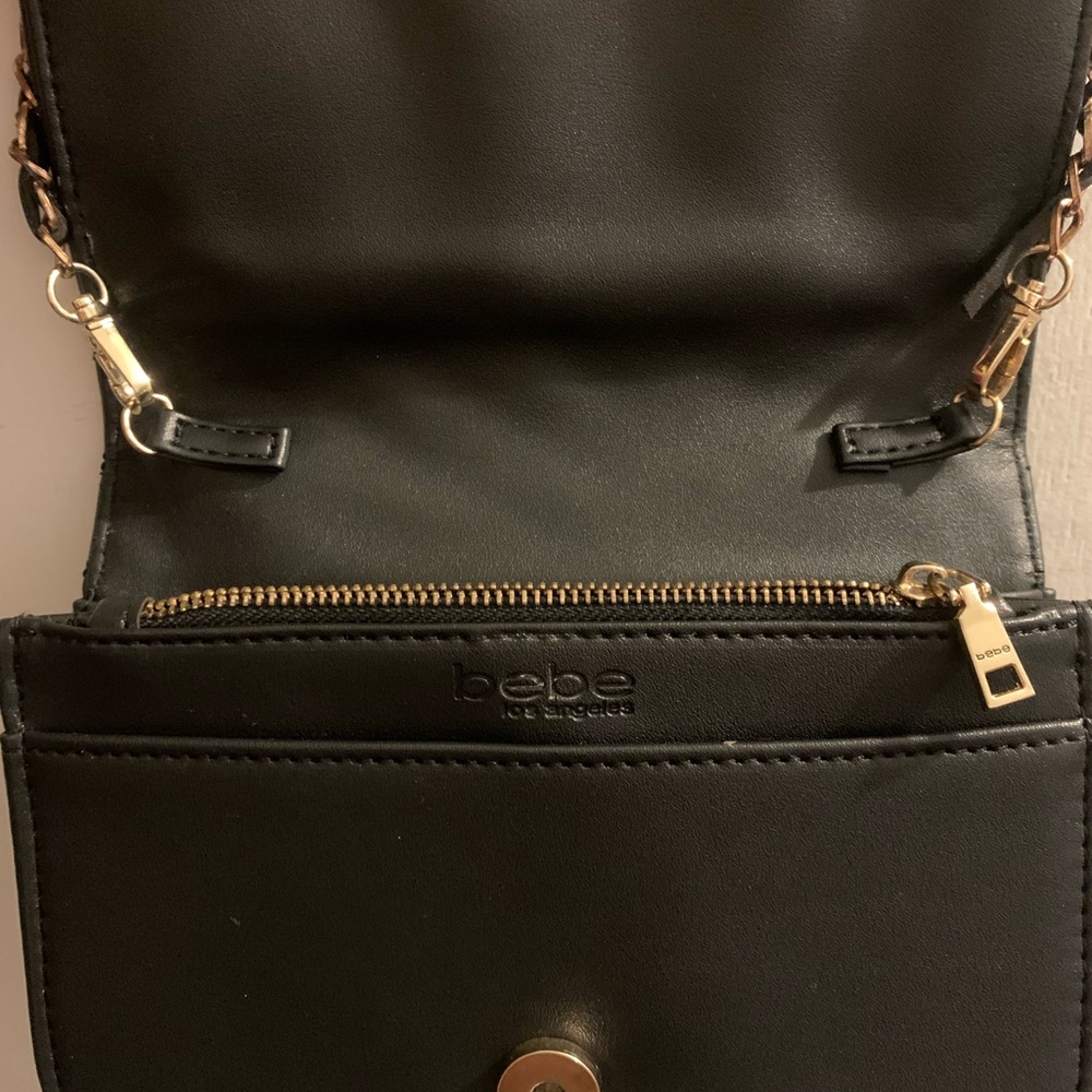 All black with gold purse